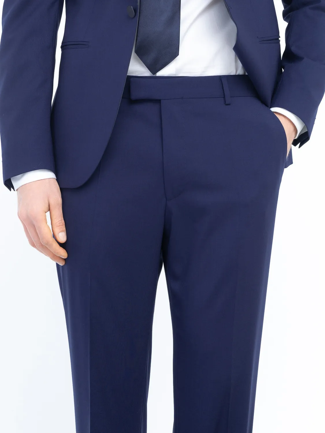 Paoloni Abito slim fresco lana stretch blu