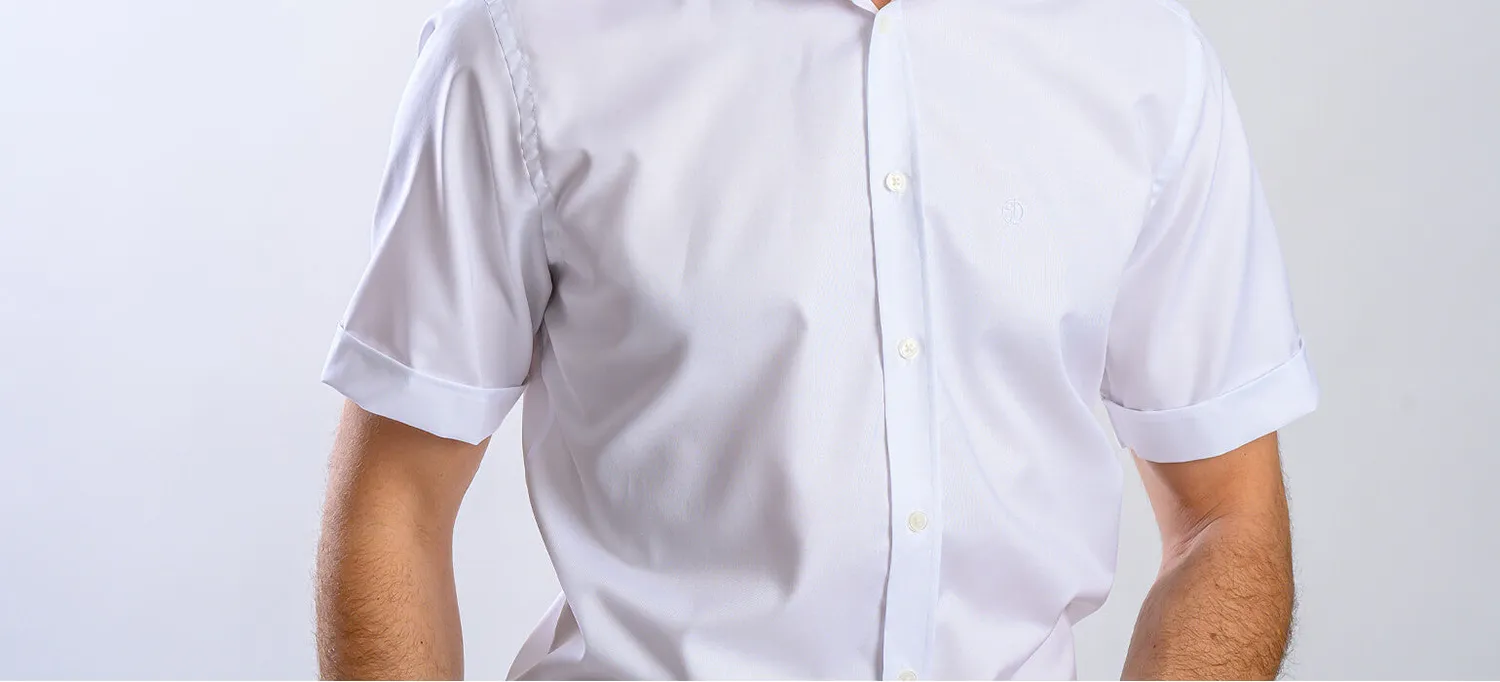 Alain Delon camicia bianca Extra Slim Fit manica corta