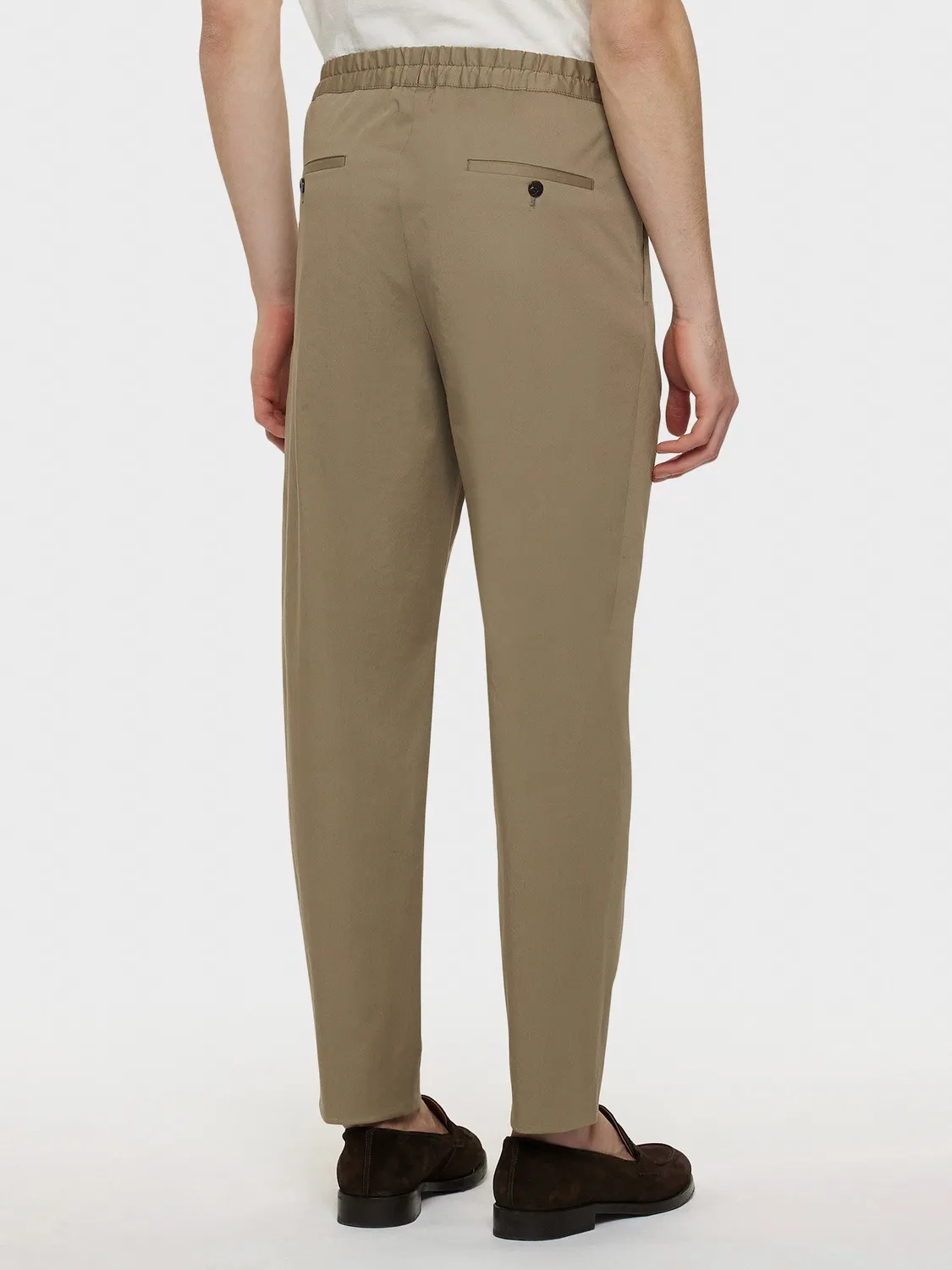 Caruso Pantalone Jogger Cotone Beige Vita Alta