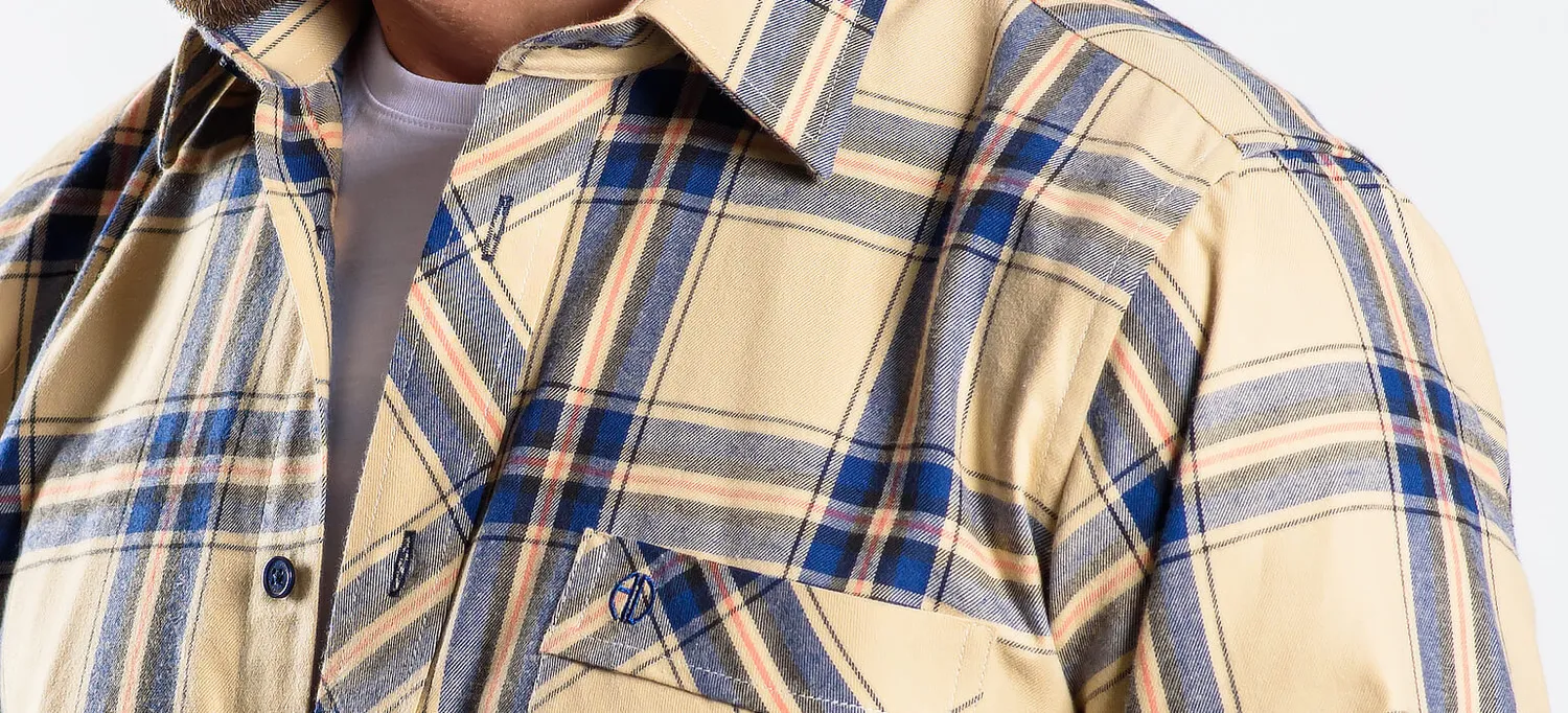 Alain Delon camicia flanella slim a quadri cotone
