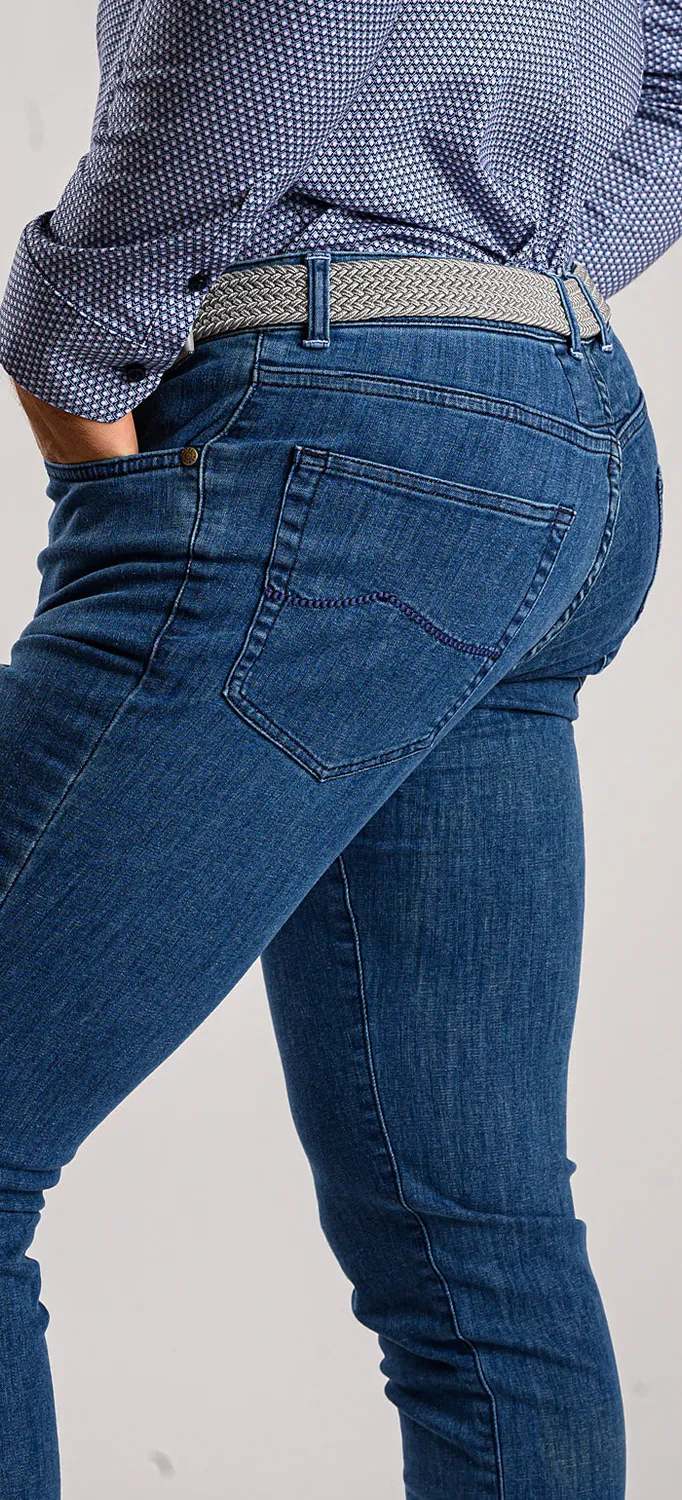 Alain Delon Jeans Blu Slim Fit Cotone Elasticizzato