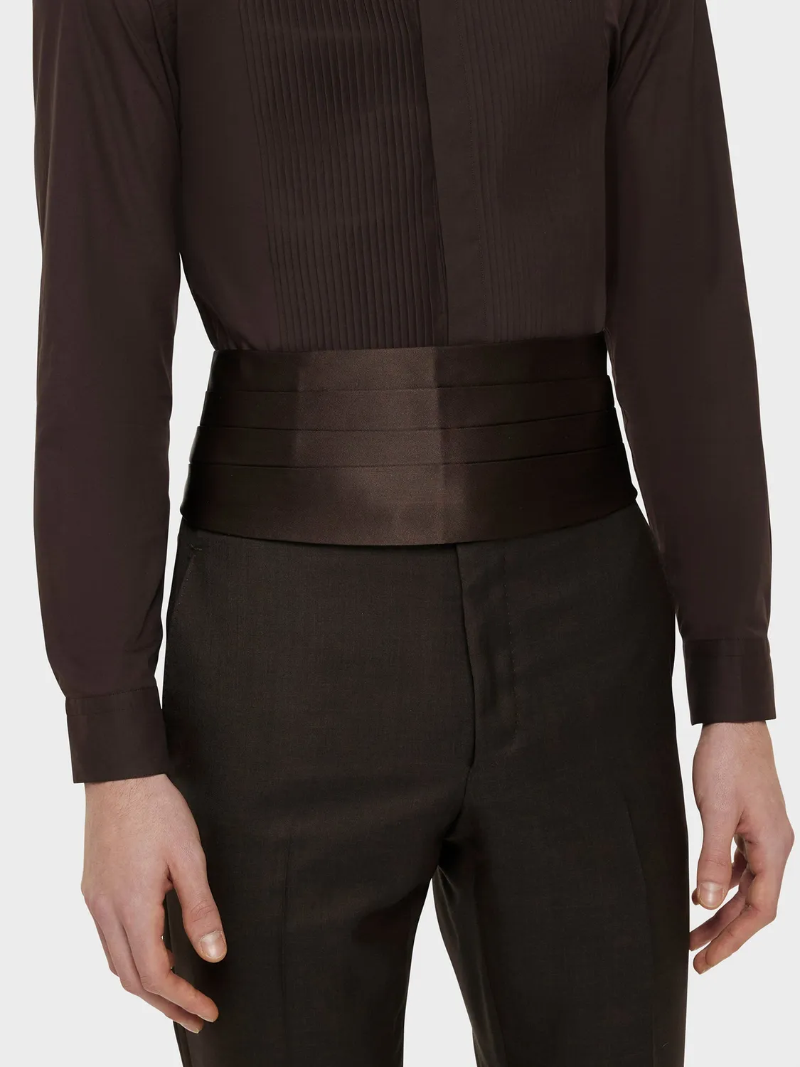 Caruso Manon fascia smoking seta marrone