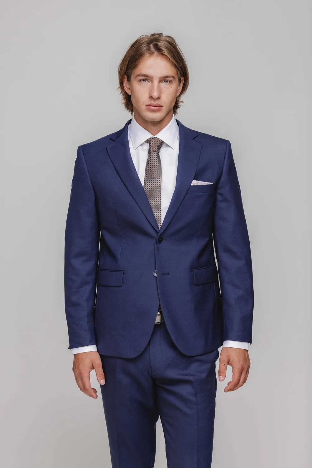 Alain Delon Slim Fit abito blu strutturato taglia 50
