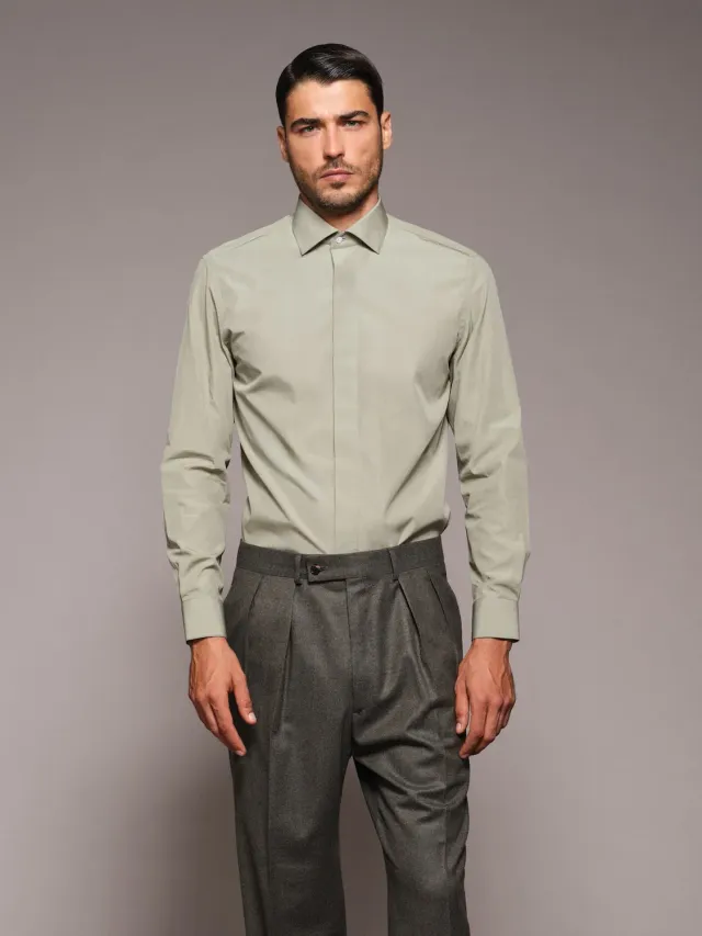 Caruso camicia slim cotone verde