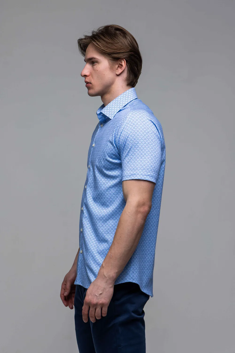 Alain Delon Camicia extra slim fantasia manica corta cotone