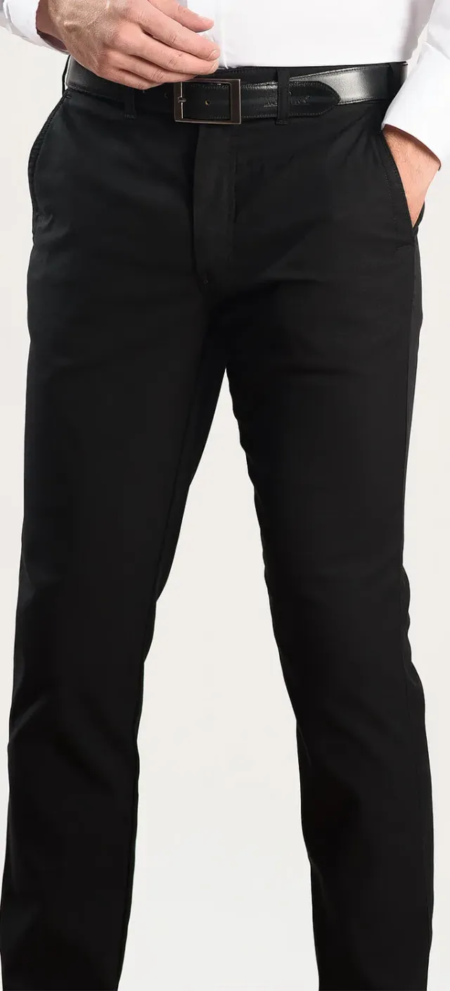 Alain Delon Pantalone Casual Nero Slim Fit Elasticizzato