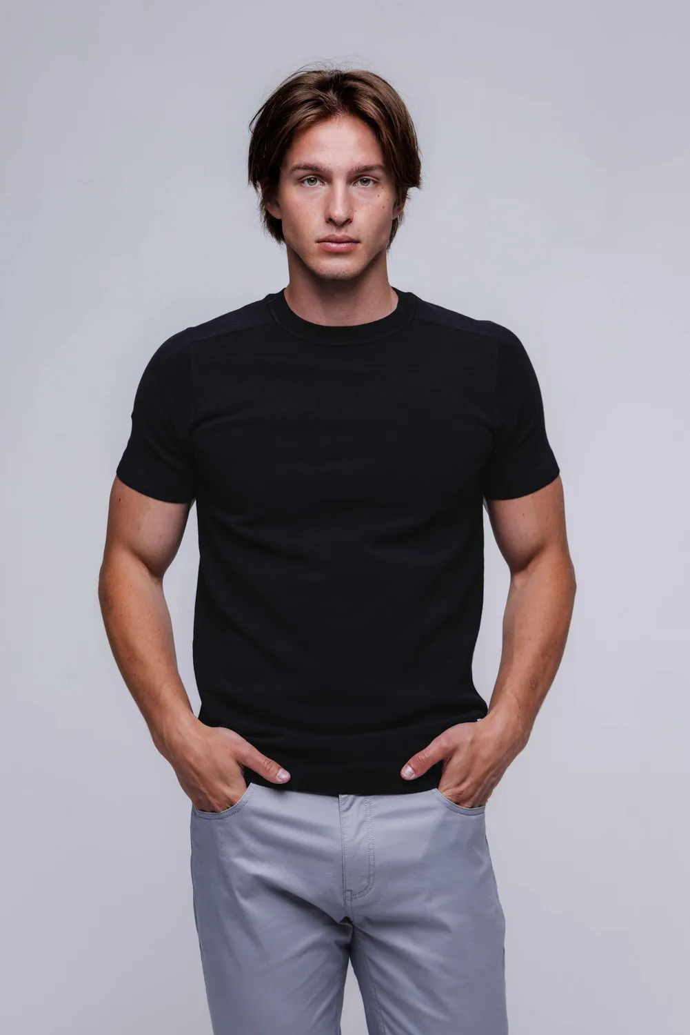 Alain Delon T-shirt Nera Cotone 100% Uomo
