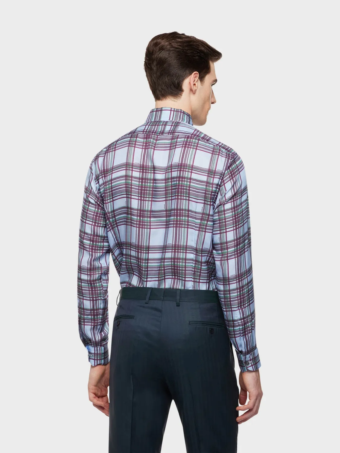 Caruso Butterfly camicia seta principe di galles