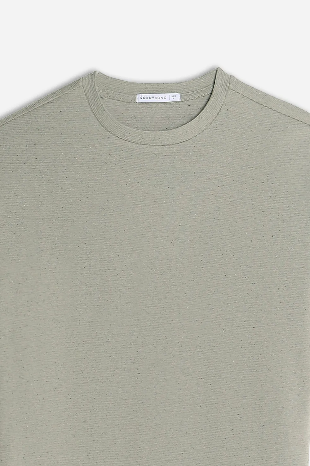 Sonny Bono jersey fiammato t-shirt girocollo verde muschio