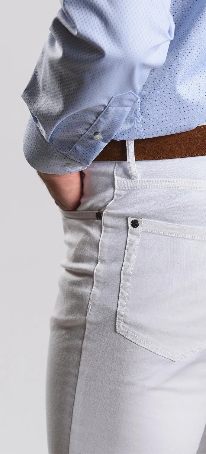 Alain Delon jeans bianchi cotone elasticizzati casual