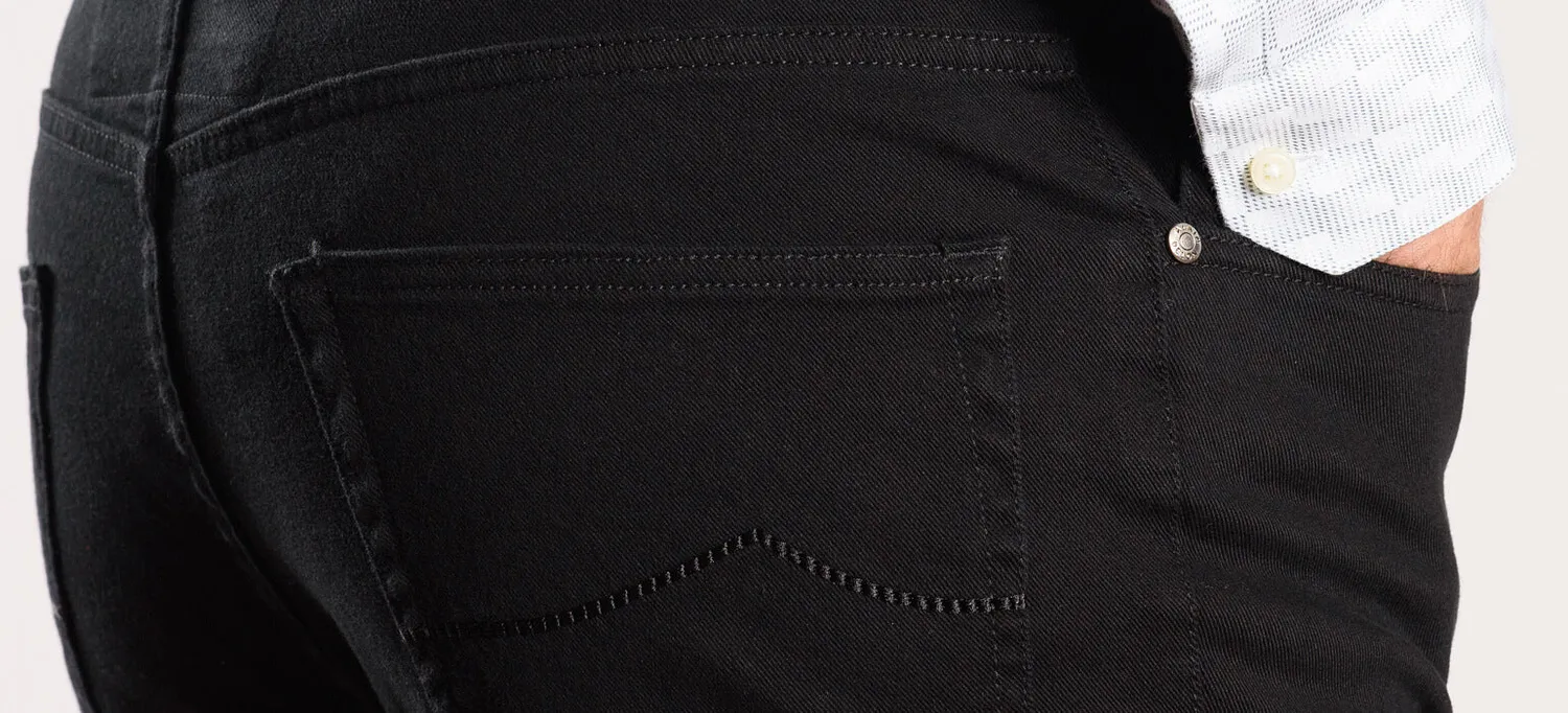 Alain Delon jeans neri cotone slim fit elasticizzato