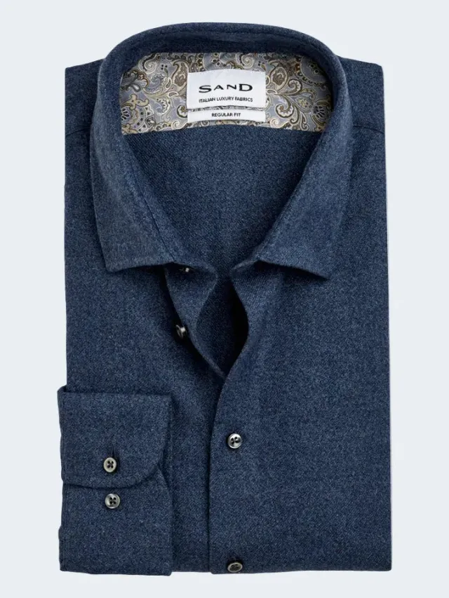 Sand Menswear 8000 State camicia flanella blu royal