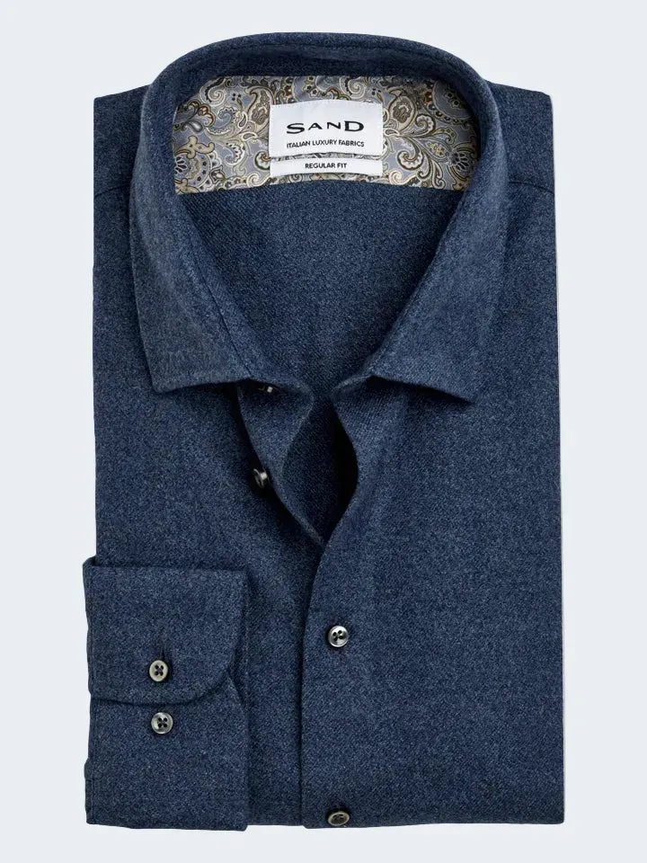Sand Menswear 8000 State camicia flanella blu royal