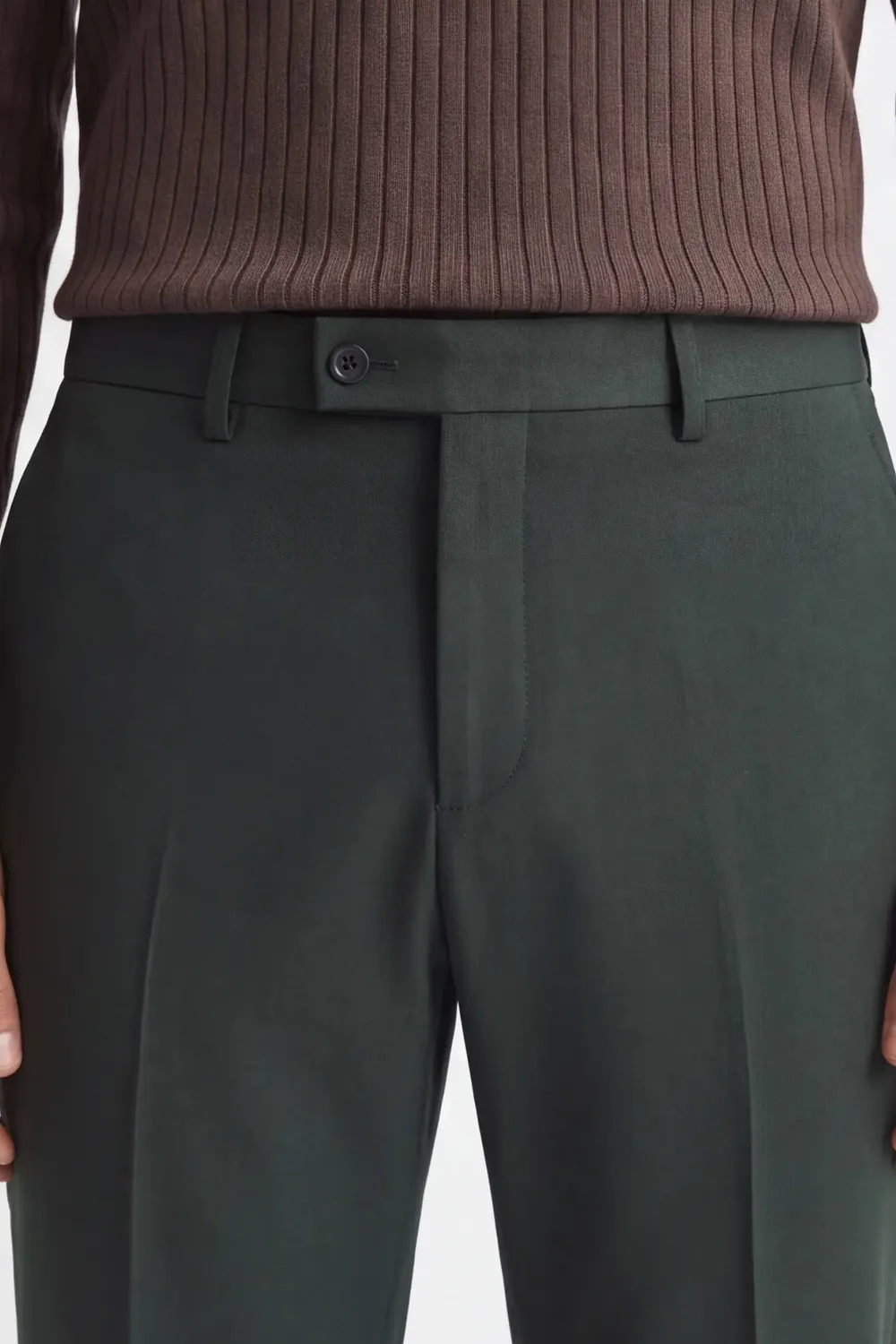 Sonny Bono Pantalone da Abito Verdone Elasticizzato