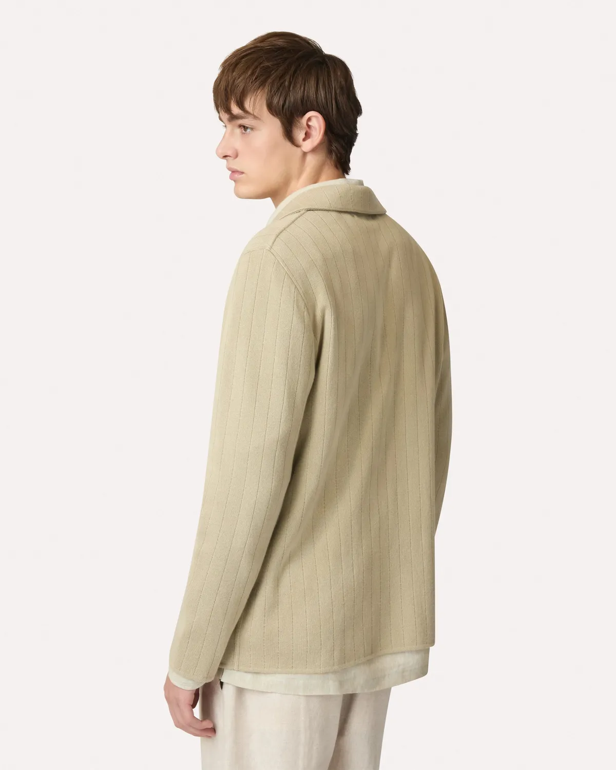 Lardini giacca monopetto maglia salvia cotone