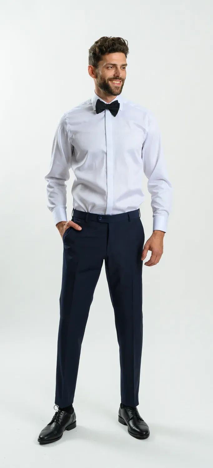 Alain Delon camicia bianca extra slim fit a quadri