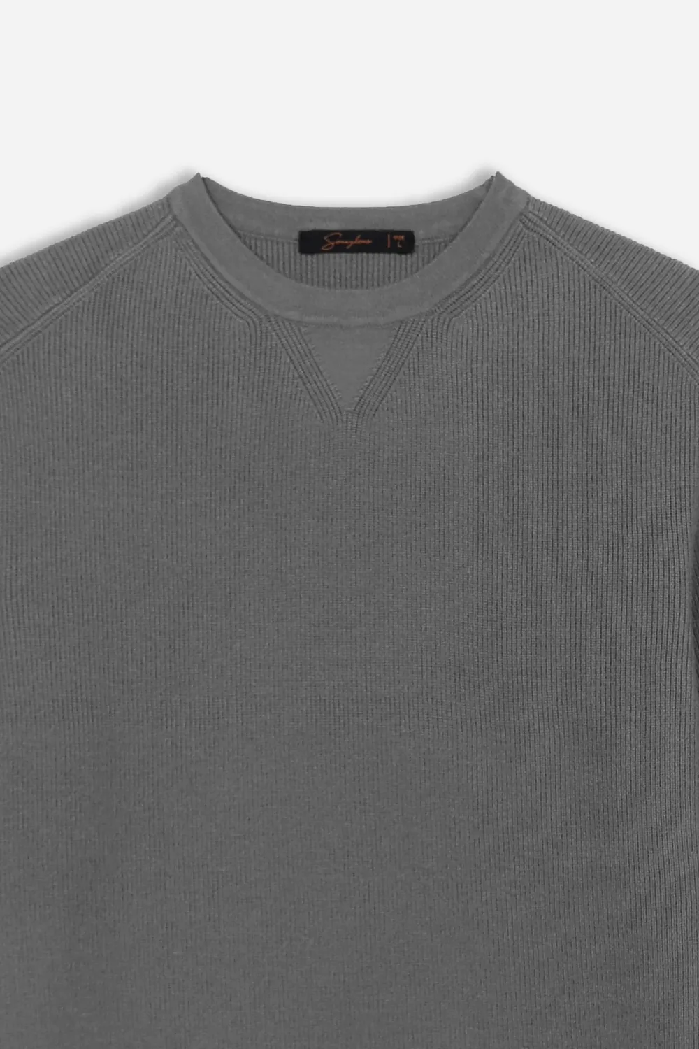 Sonny Bono Maglia Girocollo Costine Grigio Scuro