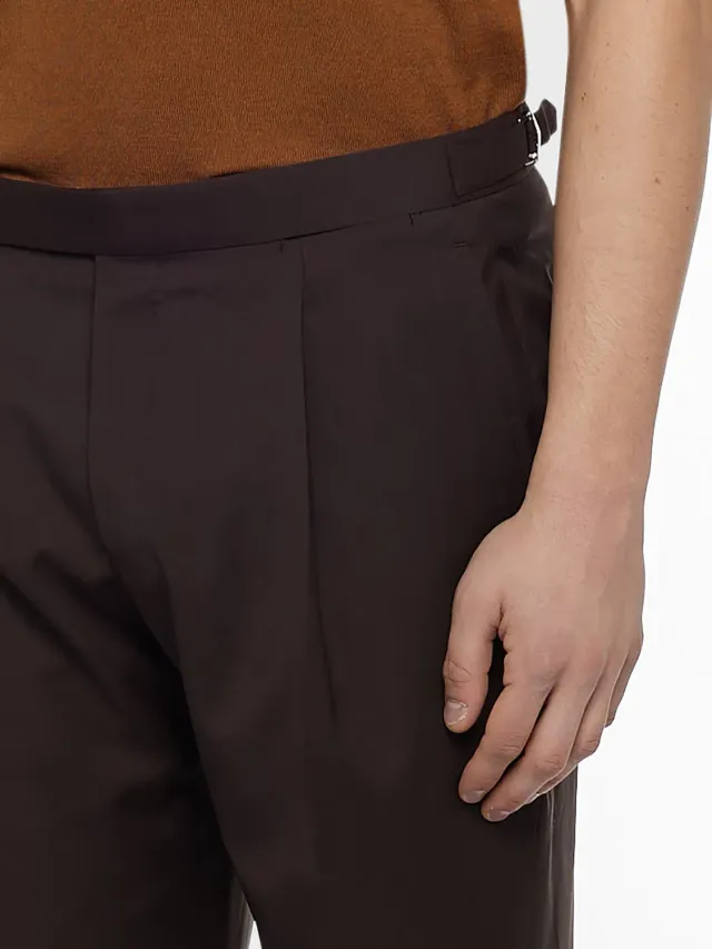 Caruso Rigoletto pantalone lana marrone una pince