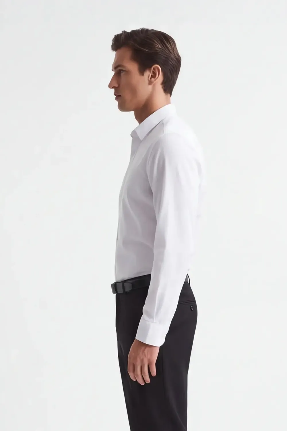 Sonny Bono camicia basic stretch bianco cotone elastan