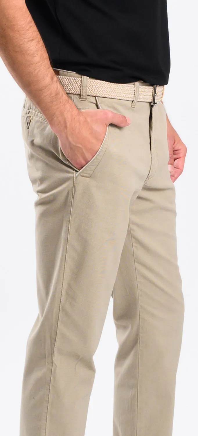 Alain Delon chinos slim sabbia fantasia cotone lyocell