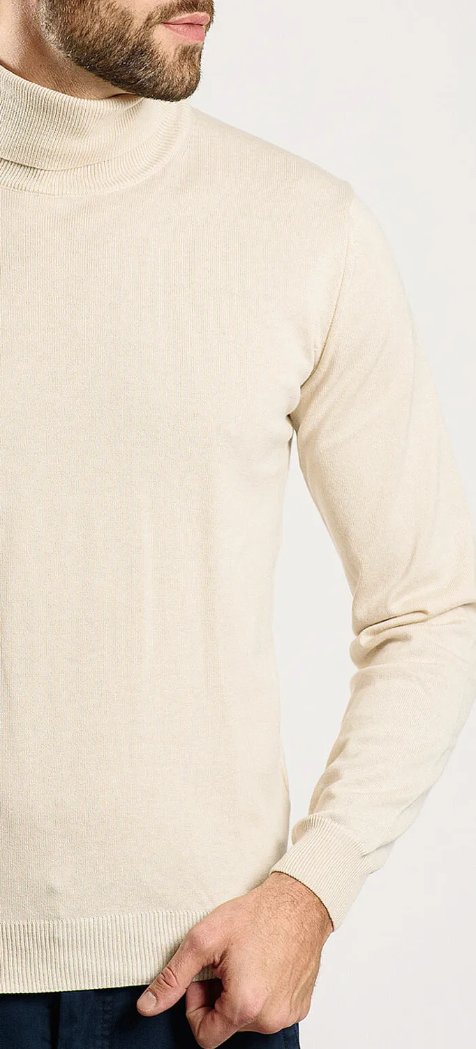 Alain Delon dolcevita beige uomo collo alto