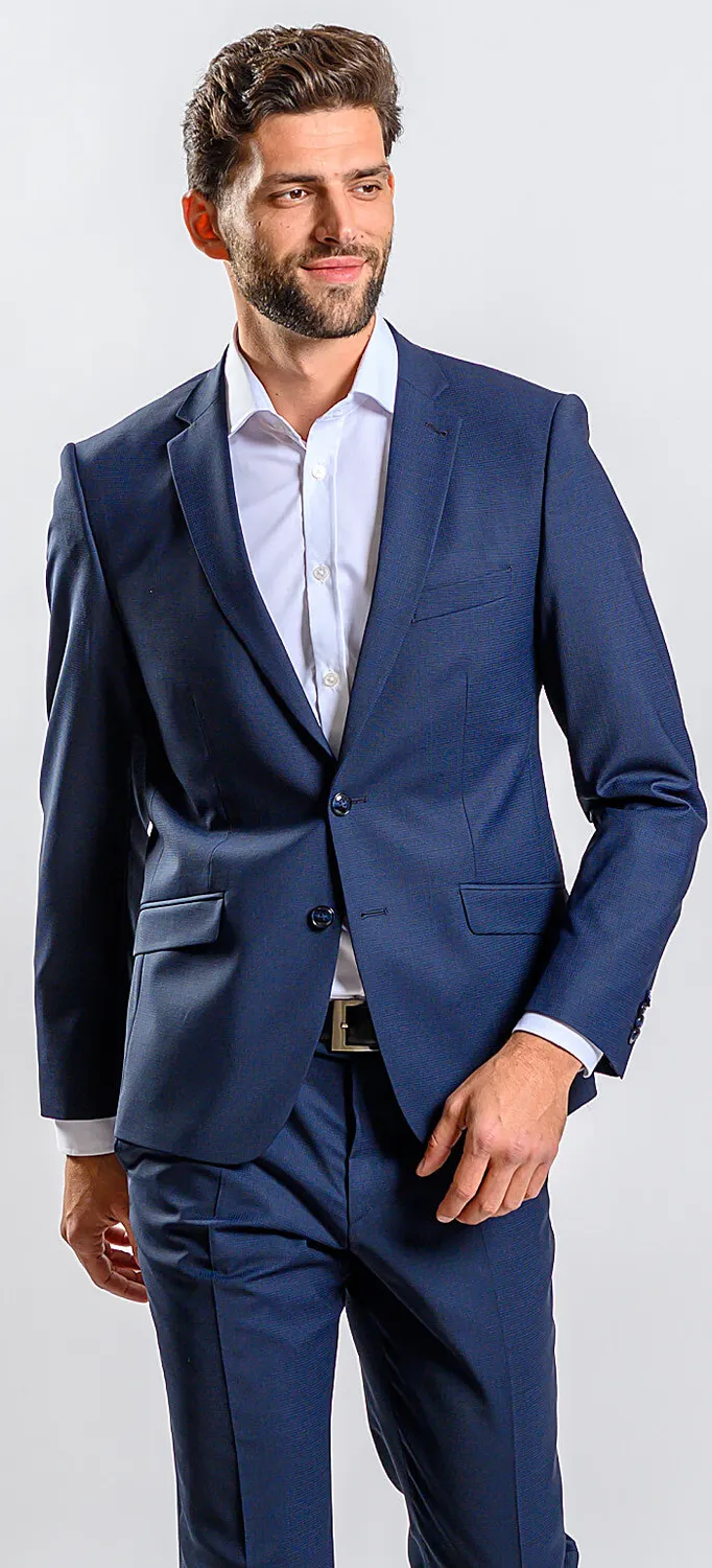 Alain Delon Slim Fit abito blu elasticizzato uomo