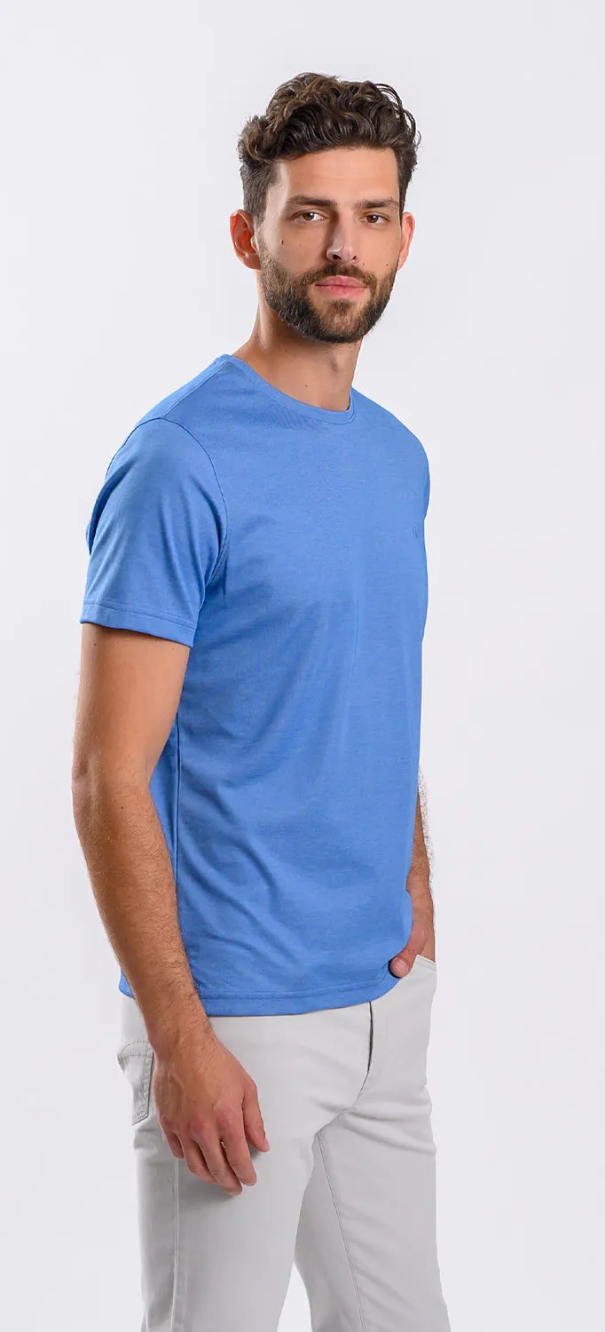 Alain Delon T-Shirt Blu Fantasia Micropima Slim