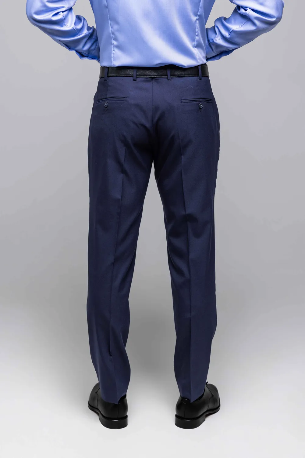 Alain Delon pantalone Basic blu abito Slim Fit lana