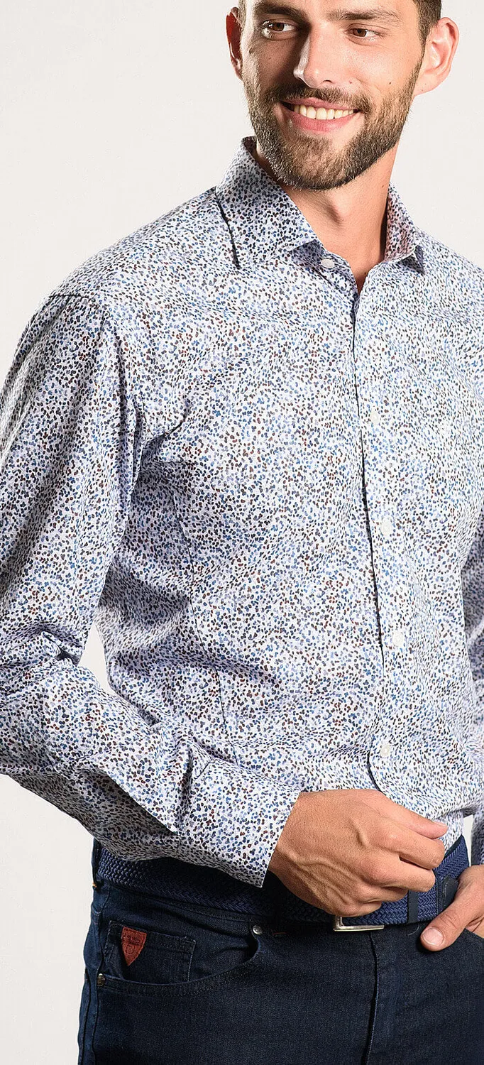 Alain Delon Camicia Fantasia Floreale Extra Slim