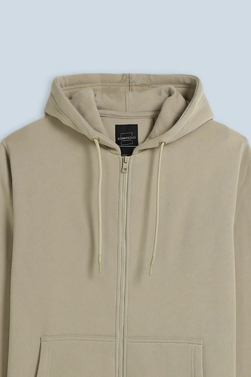 Sonny Bono felpa con zip e cappuccio beige