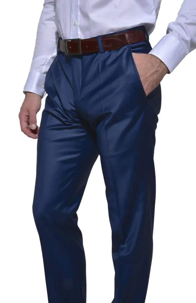 Alain Delon Limited Edition pantaloni eleganti blu 28 lana