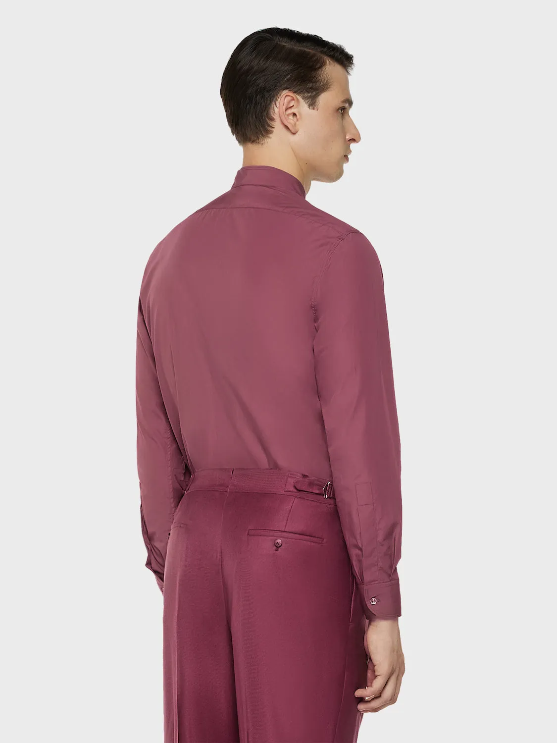 Caruso Butterfly camicia coreana cotone bordeaux