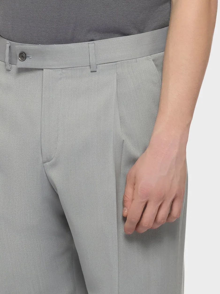 Caruso Norma pantalone slim fit flanella lana grigio