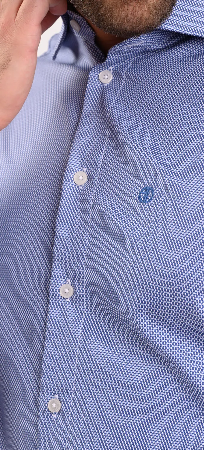 Alain Delon camicia blu navy extra slim fit ovali