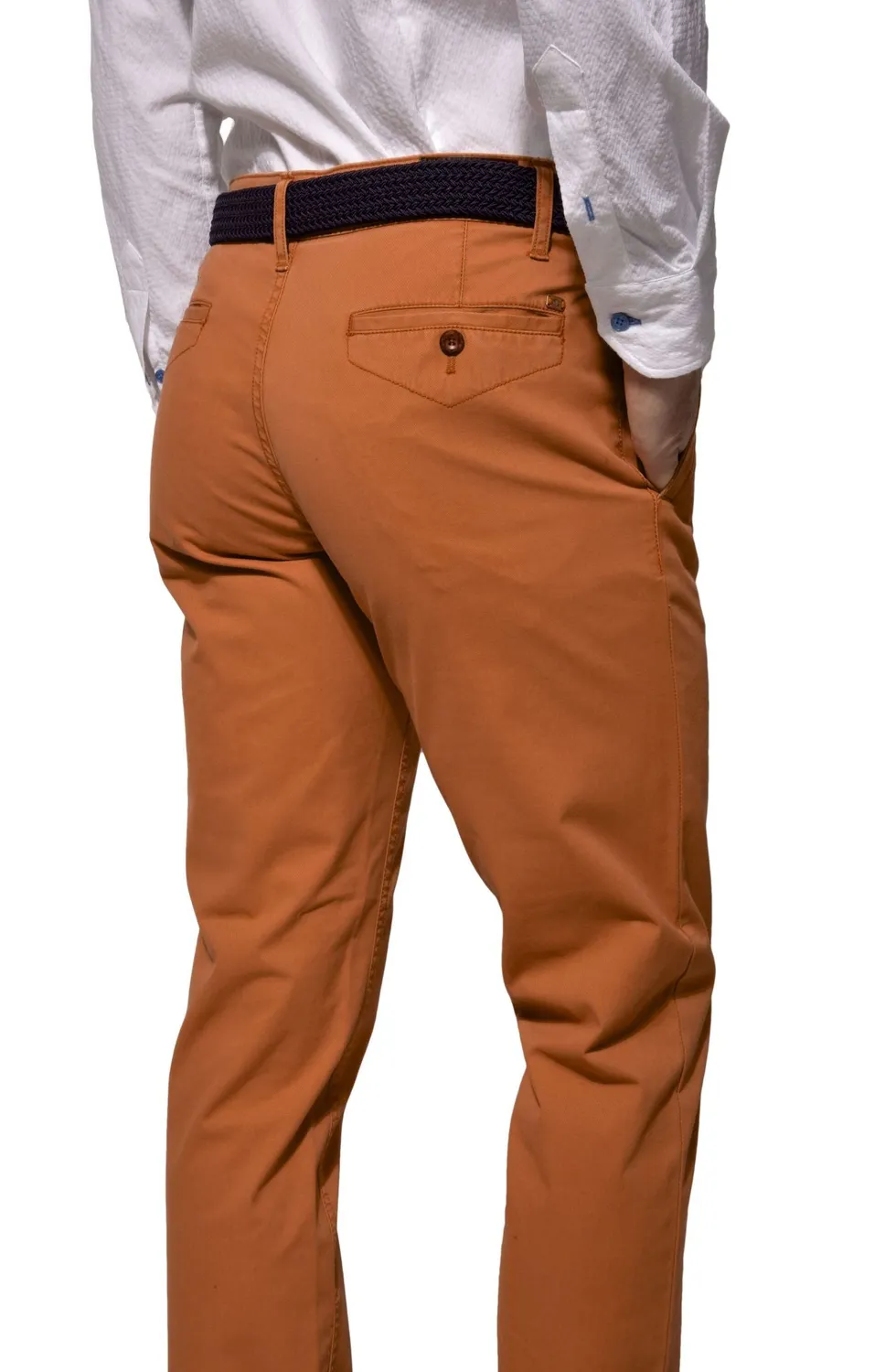 Alain Delon Chinos Uomo Arancioni Slim Fit Cotone