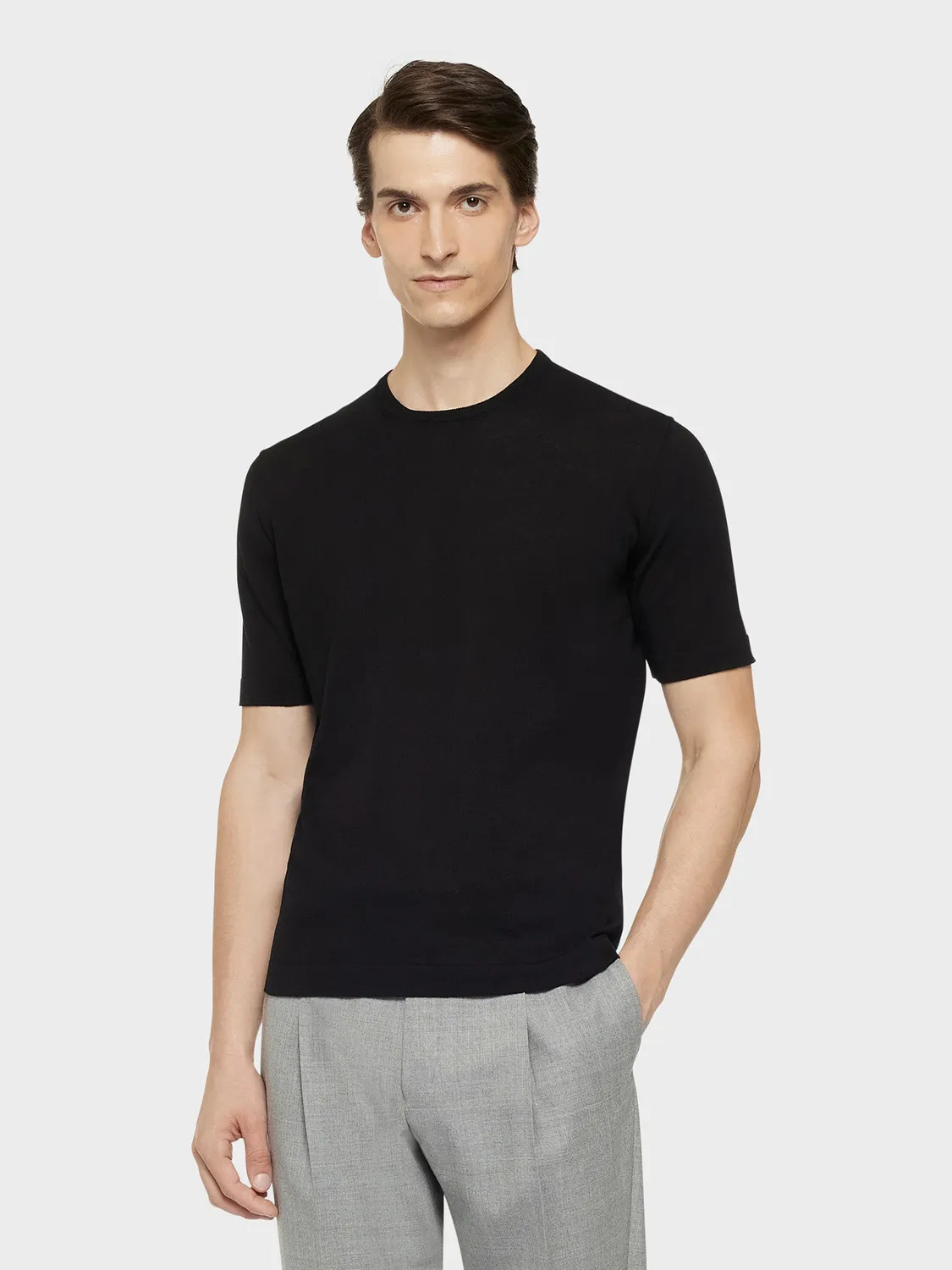 Caruso Butterfly maglia maniche corte cotone nera