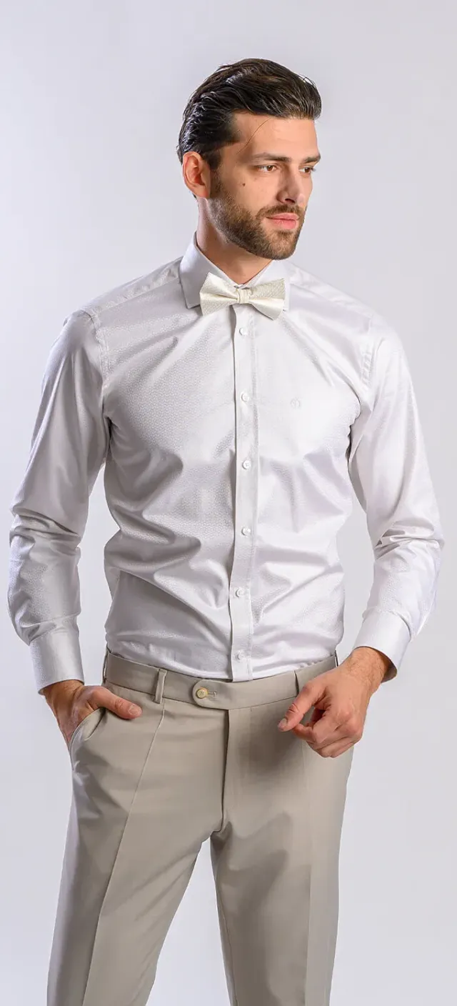 Alain Delon camicia extra slim fit fantasia onde cotone