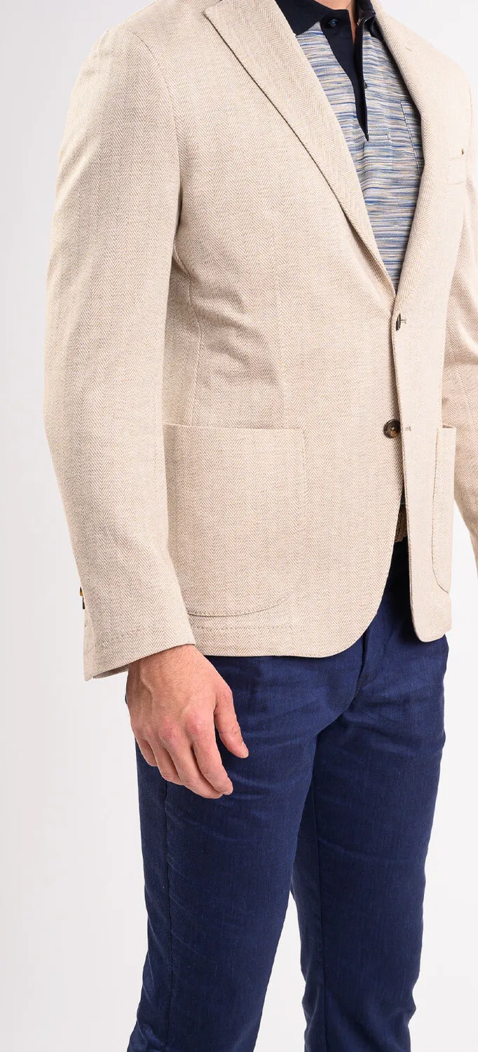Alain Delon giacca beige estiva sfoderata cotone