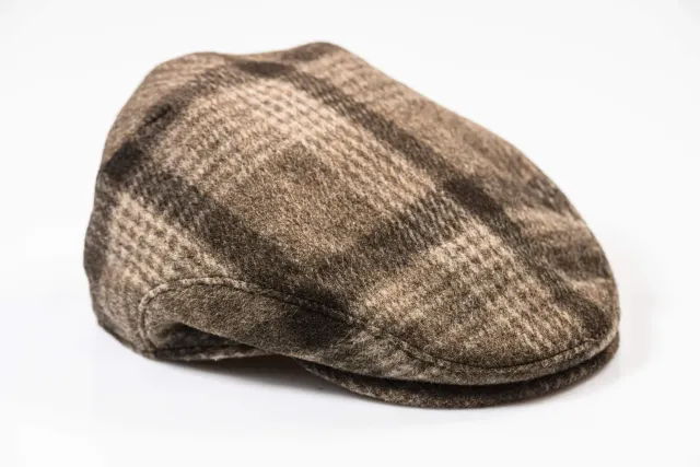 Alain Delon cappello lana a quadri 61 invernale imbottito