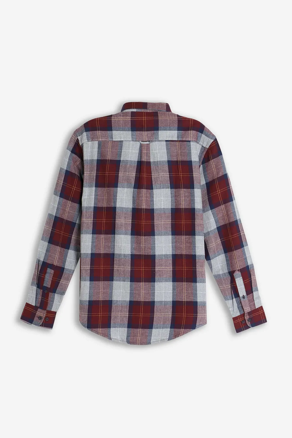 Sonny Bono Quadri Flanella Camicia Bordeaux Morbida
