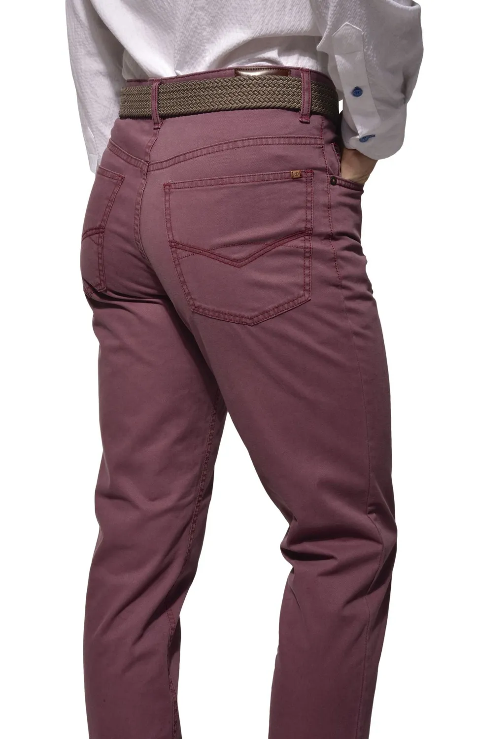 Alain Delon pantaloni casual viola five pocket slim fit