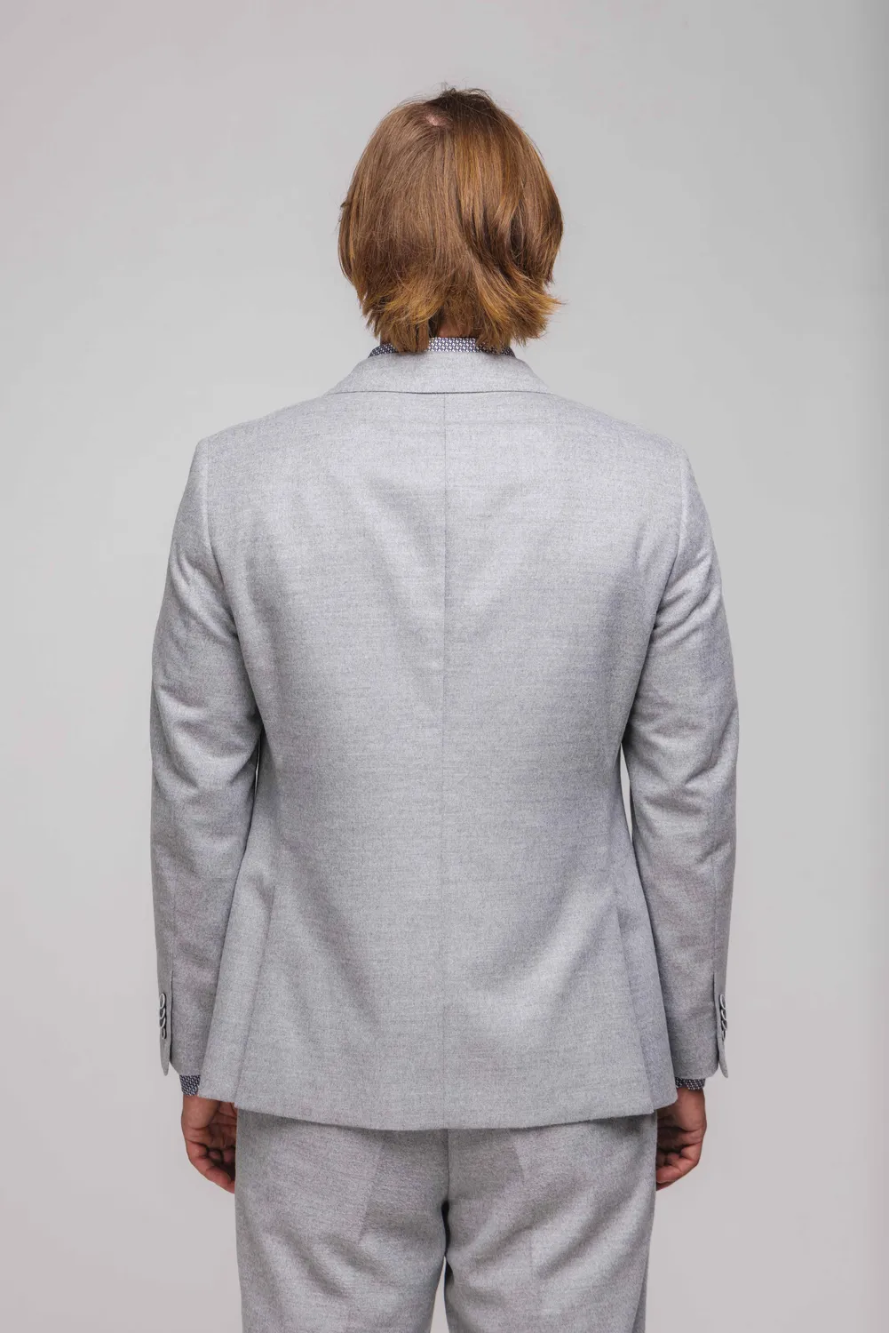 Alain Delon giacca slim fit grigia flanella revers larghi