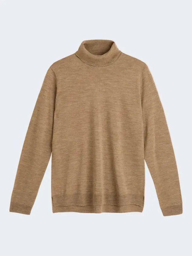 Sand Menswear Fellini dolcevita merino cammello