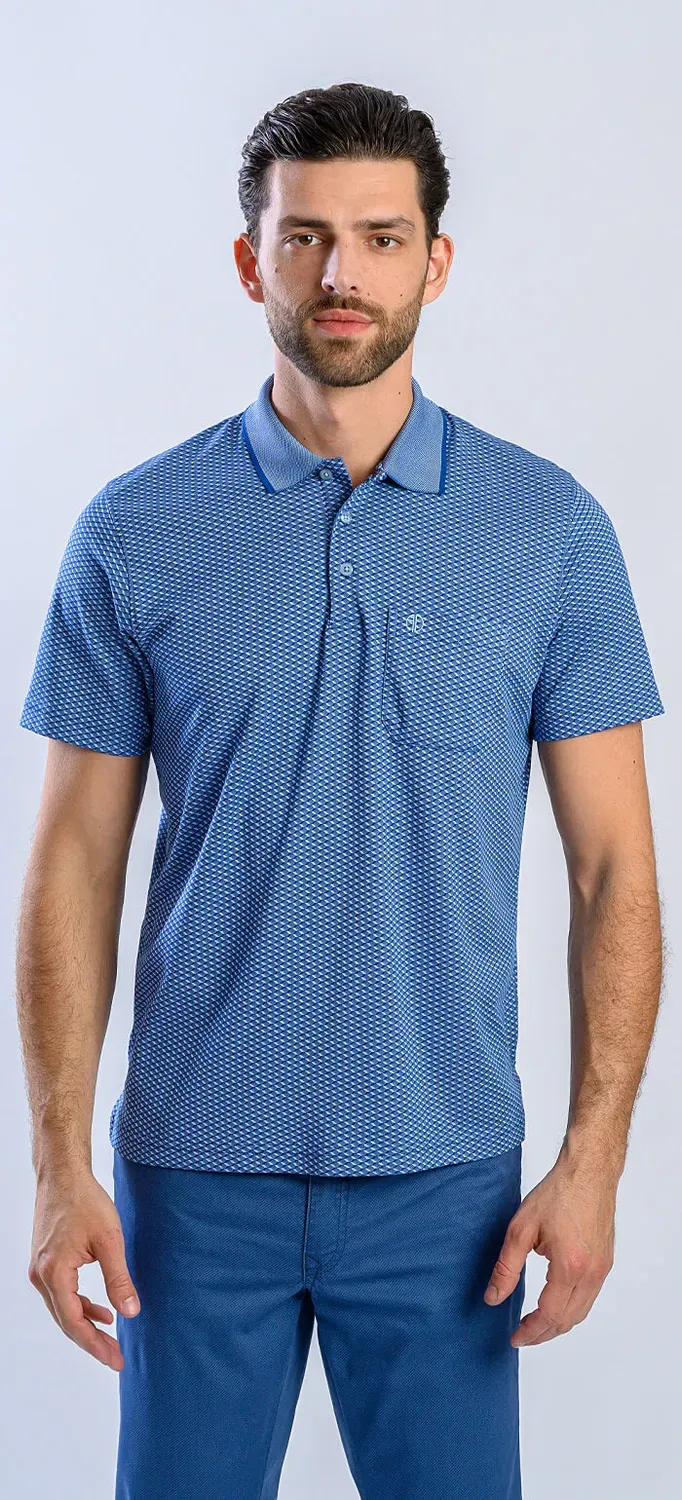 Alain Delon Polo Blu Quadri Slim Fit L cotone