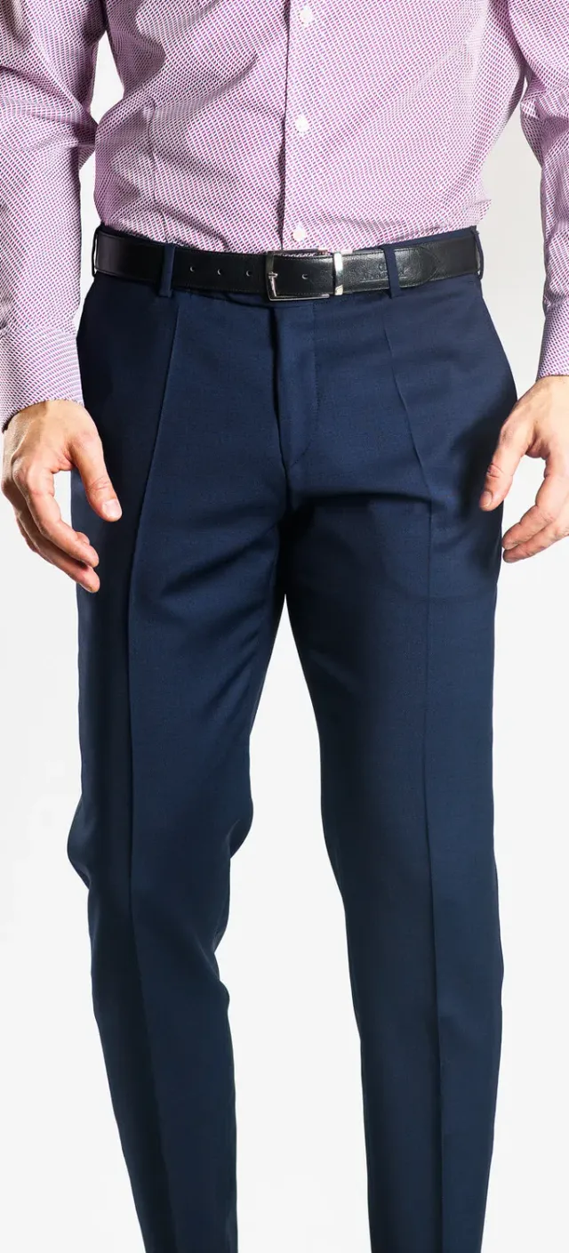 Alain Delon pantalone abito blu navy taglia 48 in lana