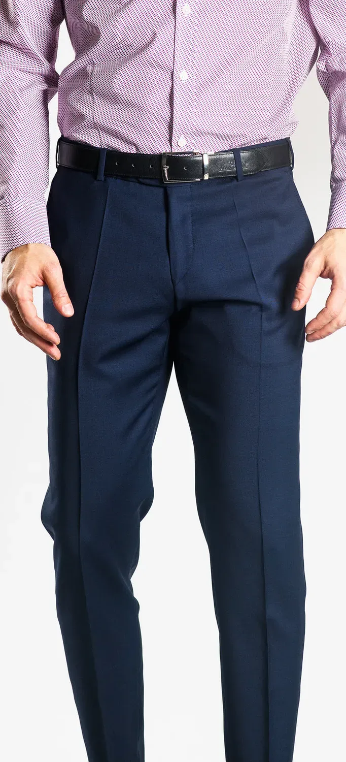Alain Delon pantalone abito blu navy taglia 48 in lana