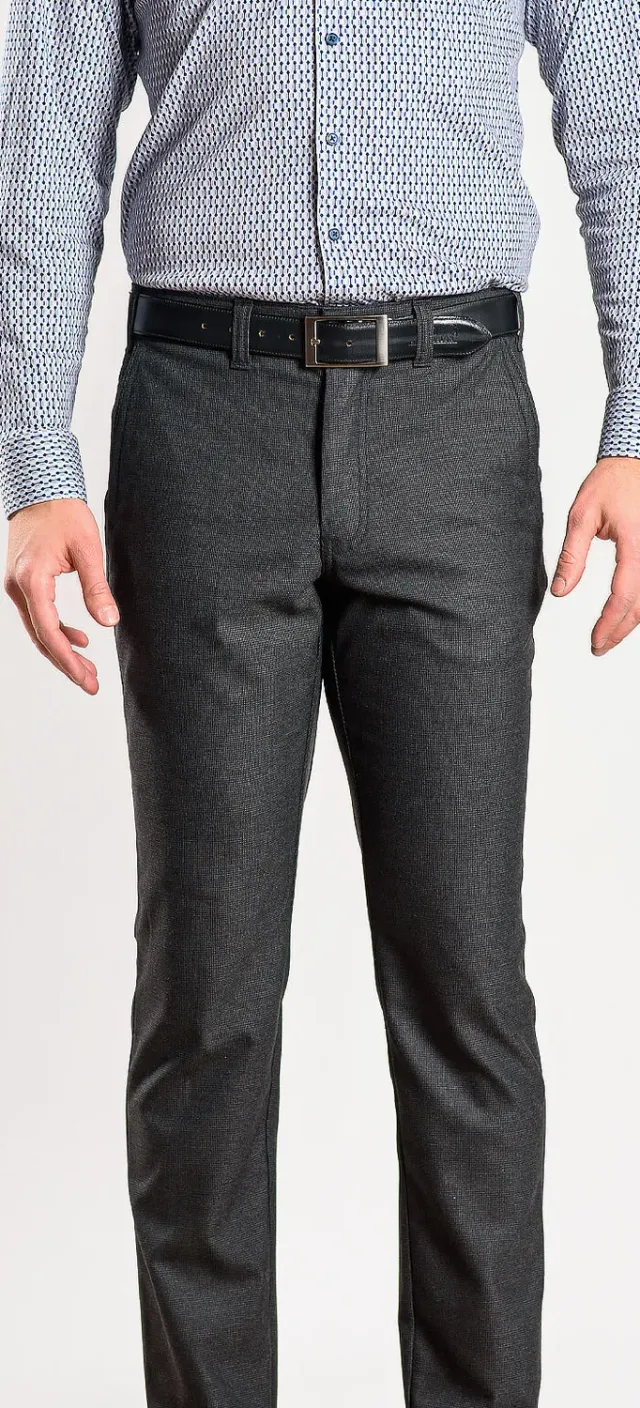 Alain Delon pantaloni casual grigi 35/32 slim fit elastici