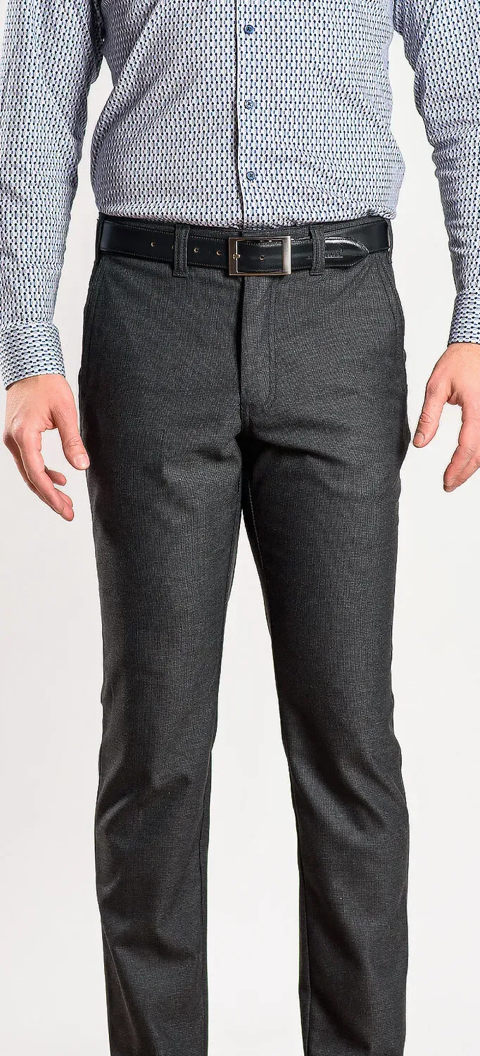 Alain Delon pantaloni casual grigi 35/32 slim fit elastici
