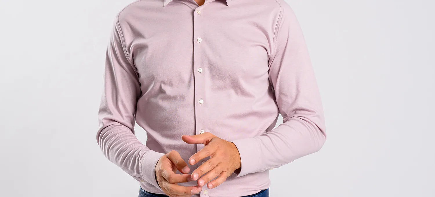 Alain Delon camicia Extra Slim rosa jersey antipiega