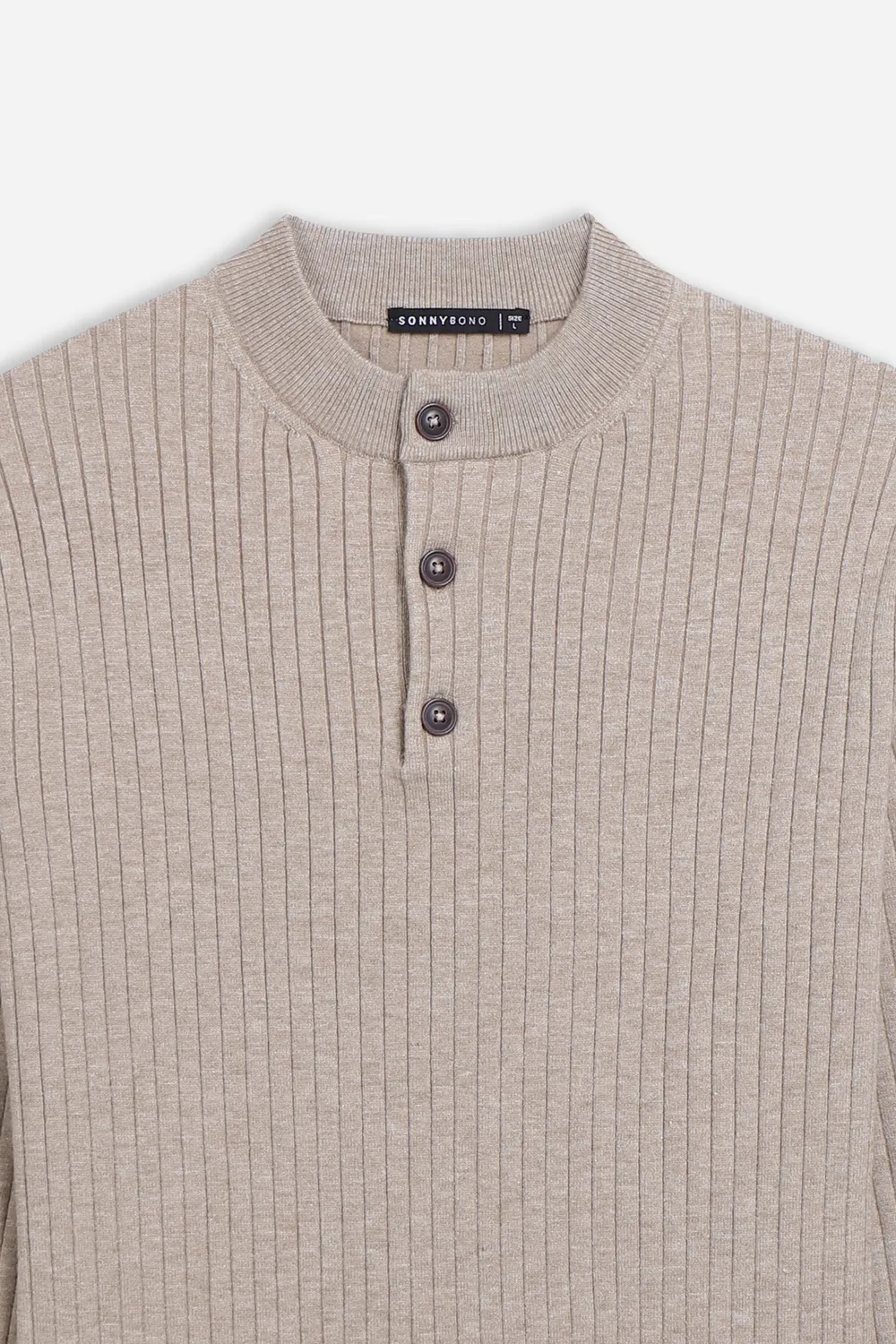 Sonny Bono Serafino maglia beige a coste elasticizzata